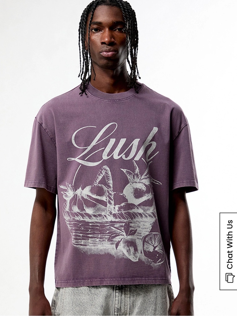 PacSun Dusty Purple Lush Graphic Short Sleeve Tee